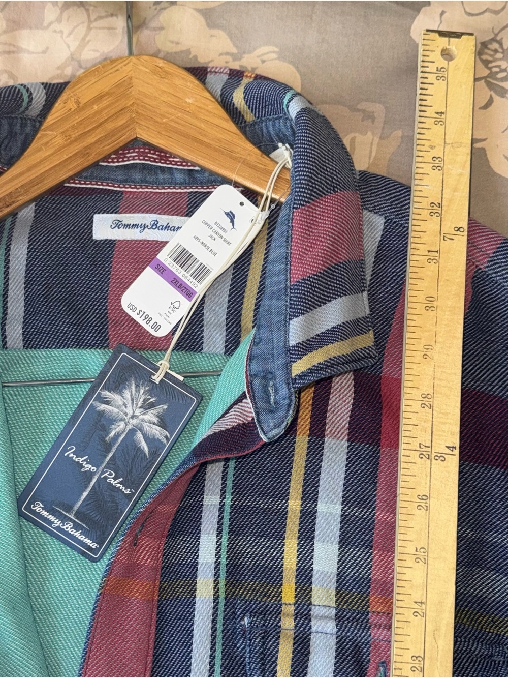 TOMMY BAHAMA Men's Copper Canyon Plaid Shirt Jacket 100% Cotton 2XLB NWT - Picture 9 of 10